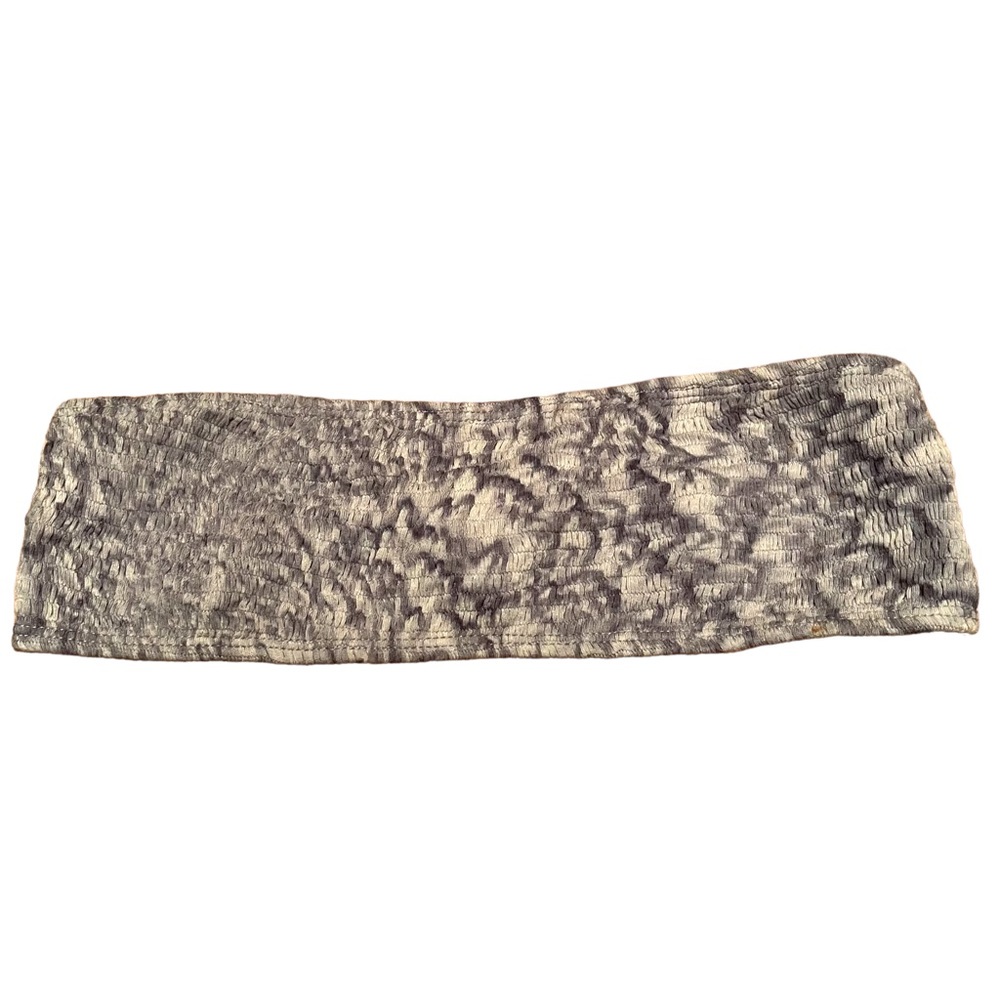 Indah Ruched Bandeau in Salt Dyed Print Navy Blue